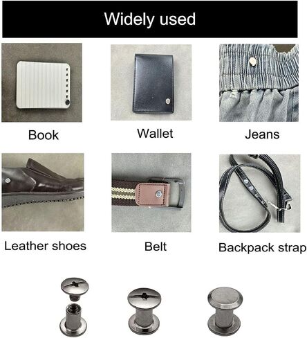 IDEALSV 200 Pcs (100 Sets) 304 Stainless Steel Chicago Screws Rivets M5x8mm Leather Rivets Phillip Head Leather Bag, Book and Photo Album Binding Chicago Rivets Kits in Saudi Arabia