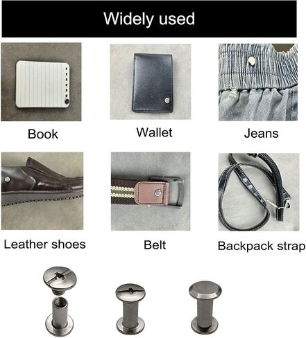 IDEALSV 200 Pcs (100 Sets) 304 Stainless Steel Chicago Screws Rivets M5x8mm Leather Rivets Phillip Head Leather Bag, Book and Photo Album Binding Chicago Rivets Kits in Saudi Arabia