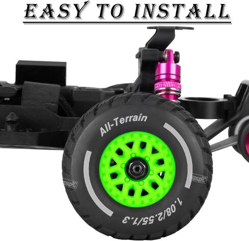RC Wheels for 1/14 Mini Mojave GROM RC Car,RC Tires Beadlock Wheels Hub Rim Tires Wheels and Plastic Wheel hub White(4PCS) in Saudi Arabia