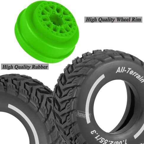 RC Wheels for 1/14 Mini Mojave GROM RC Car,RC Tires Beadlock Wheels Hub Rim Tires Wheels and Plastic Wheel hub White(4PCS) in Saudi Arabia