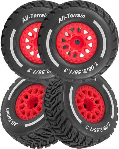 RC Wheels for 1/14 Mini Mojave GROM RC Car,RC Tires Beadlock Wheels Hub Rim Tires Wheels and Plastic Wheel hub White(4PCS) in Saudi Arabia