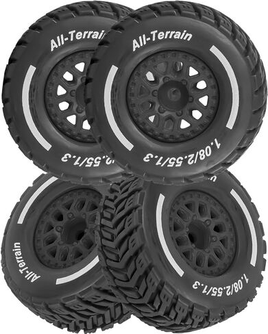 RC Wheels for 1/14 Mini Mojave GROM RC Car,RC Tires Beadlock Wheels Hub Rim Tires Wheels and Plastic Wheel hub White(4PCS) in Saudi Arabia