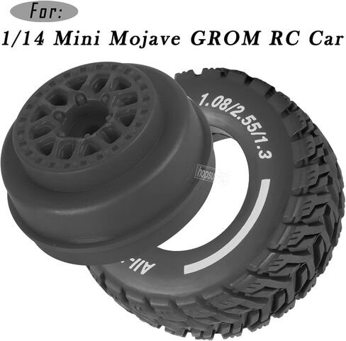 RC Wheels for 1/14 Mini Mojave GROM RC Car,RC Tires Beadlock Wheels Hub Rim Tires Wheels and Plastic Wheel hub White(4PCS) in Saudi Arabia