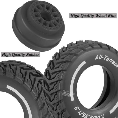 RC Wheels for 1/14 Mini Mojave GROM RC Car,RC Tires Beadlock Wheels Hub Rim Tires Wheels and Plastic Wheel hub White(4PCS) in Saudi Arabia