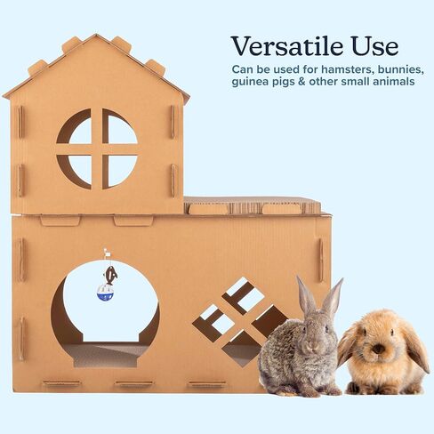 Cat House - Cardboard Cat House with Scratching Pads, Toys, and Catnip - Multi-Level Cat Houses for Indoor Cats, Kittens and Small Animals by PETMAKER in Saudi Arabia