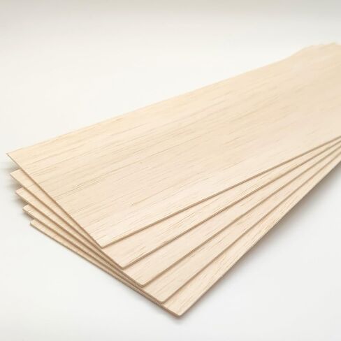 Balsa Wood Sheets for Crafts and DIY Projects, 12 x 4 x 1/8 Inches Unfinished Pack of 5 (12 x 4 x 1/8 Inch(5 Pack)) in Kuwait