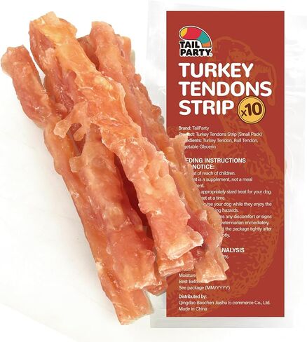 Turkey Tendons for Dogs – Small Medium & Large Dogs Training Treats, Natural Long-Lasting Chews Sticks, High-Protein Beef Tendons, Stick (10 Units/Pack, 4 oz) in Saudi Arabia
