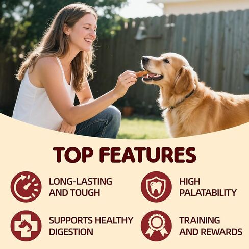 Turkey Tendons for Dogs – Small Medium & Large Dogs Training Treats, Natural Long-Lasting Chews Sticks, High-Protein Beef Tendons, Stick (10 Units/Pack, 4 oz) in Saudi Arabia