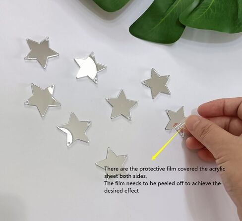 30pcs Sew on Star Acrylic Mirror,Acrylic Stars Blanks,Acrylic Mirror Beads,Sew on Rhinestones with 2 Holes(3cm, Silver Mirror) in Saudi Arabia