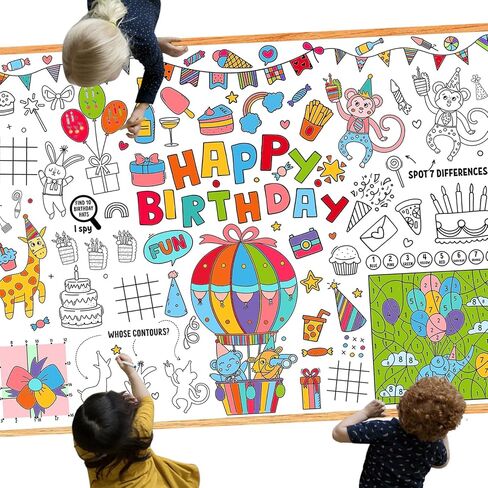Leezead US Map Coloring Poster ، 33 "× 54" عملاق الولايات المتحدة الأمريكية خريطة تلوين ملصق Tableloth للأولاد الفتيات عيد ميلاد المنزل الأنشطة الفنية in Kuwait