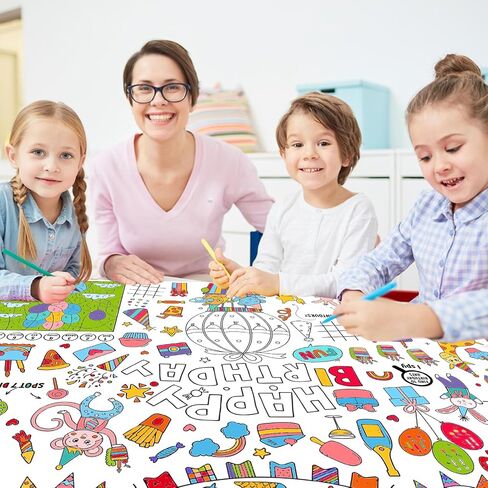 Leezead US Map Coloring Poster ، 33 "× 54" عملاق الولايات المتحدة الأمريكية خريطة تلوين ملصق Tableloth للأولاد الفتيات عيد ميلاد المنزل الأنشطة الفنية in Kuwait