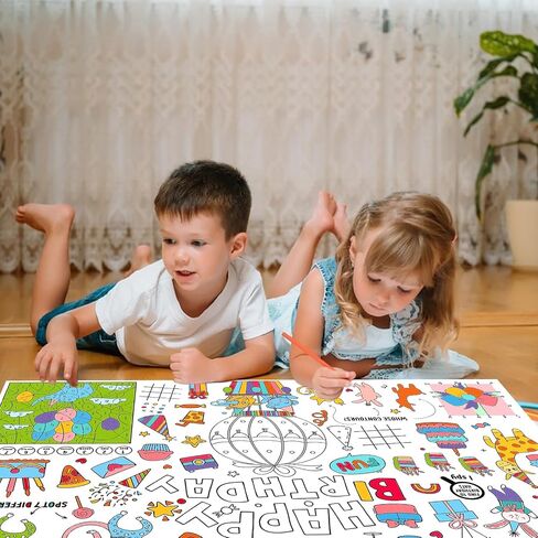 Leezead US Map Coloring Poster ، 33 "× 54" عملاق الولايات المتحدة الأمريكية خريطة تلوين ملصق Tableloth للأولاد الفتيات عيد ميلاد المنزل الأنشطة الفنية in Kuwait