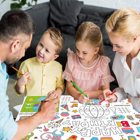 Leezead US Map Coloring Poster ، 33 "× 54" عملاق الولايات المتحدة الأمريكية خريطة تلوين ملصق Tableloth للأولاد الفتيات عيد ميلاد المنزل الأنشطة الفنية in Kuwait