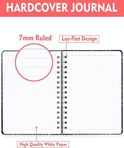 Spiral Journal Notebook for Women, Hardcover A5 College Ruled Notebook, 120 Pages, Thick Paper, Cute Lined Journal for School, Office & Work, 6 x 8.4 in(Bee Honey) in Kuwait