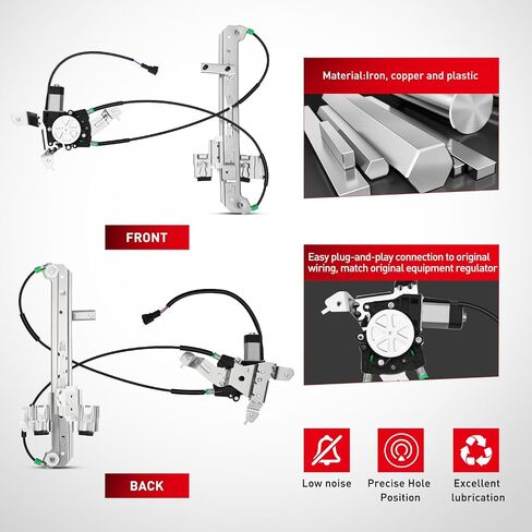 Nilight Power Window Regulator with Motor Rear Passenger Side,Compatible with Cadillac Escalade/Chevy Tahoe/GMC Yukon 2002 2003 2004 2005 2006,Rear Right,748-229 in Saudi Arabia