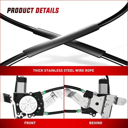 Nilight Power Window Regulator with Motor Rear Passenger Side,Compatible with Cadillac Escalade/Chevy Tahoe/GMC Yukon 2002 2003 2004 2005 2006,Rear Right,748-229 in Saudi Arabia
