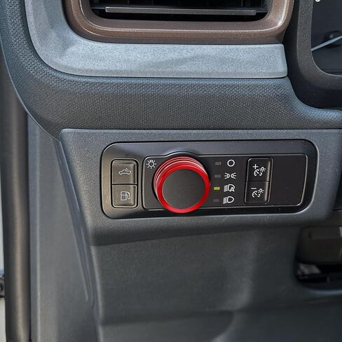 7PCS Knob Trim Cover Fit for 2022-2025 Ford Maverick Accessories Car Auto Interior Center Consoles Gear Shift Knob AC Volume Headlight Knob Ring Cover Trims Engin Start Stop Cover (Orange) in Kuwait