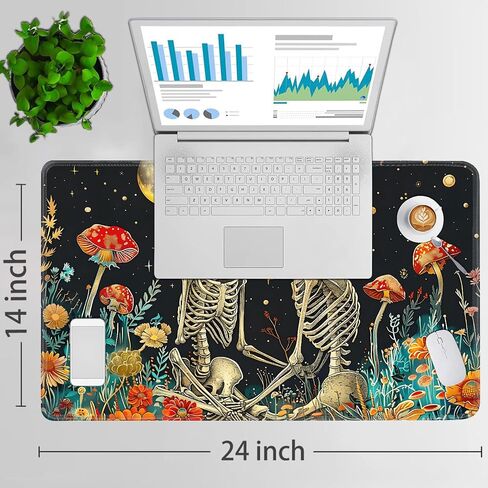 for MTG Playmat + Drawstring Travel Pouch + 6 Dice Counter, for Tabletop Trading Card Game Playmats or Mouse Pad, Anti-Slip Rubber 24 x 14 in, Skeleton Kiss for TCG Playmat (No with Zone) in Kuwait