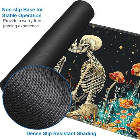 for MTG Playmat + Drawstring Travel Pouch + 6 Dice Counter, for Tabletop Trading Card Game Playmats or Mouse Pad, Anti-Slip Rubber 24 x 14 in, Skeleton Kiss for TCG Playmat (No with Zone) in Kuwait