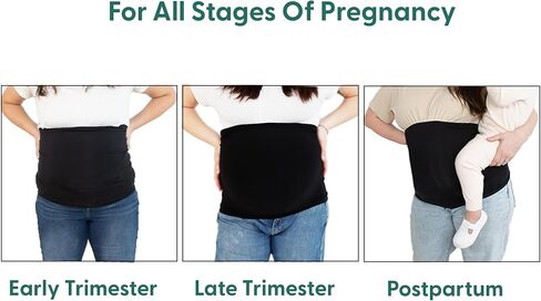 The Peanutshell Bando Belly Band for Pregnancy, Maternity Pants and Jeans Extender for all Trimesters and including Post Pregnancy (Medium/Large, Black) in Saudi Arabia