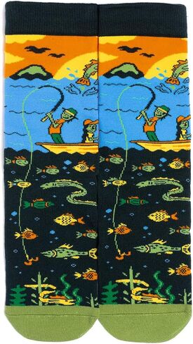 Lavley Fishing & Hunting Socks Funny Gift for Outdoor Hunters & Fishermen | Premium Cotton Blend, Super Soft, Durable, Gift for Outdoor Hunters, Funny Fishing & Hunting Socks in Saudi Arabia