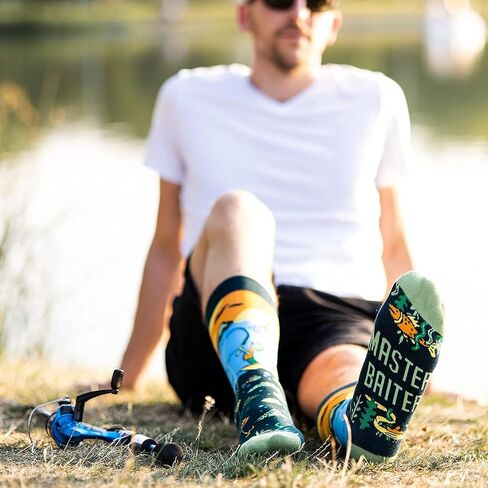 Lavley Fishing & Hunting Socks Funny Gift for Outdoor Hunters & Fishermen | Premium Cotton Blend, Super Soft, Durable, Gift for Outdoor Hunters, Funny Fishing & Hunting Socks in Saudi Arabia