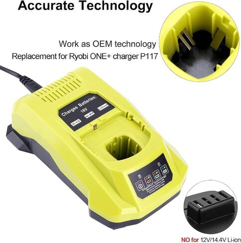 Replace for Ryobi Battery Charger Compatible with Ryobi 40V Li-ion Battery, Compatible with Ryobi 12V-18V NiMh Li-ion Battery P103 P105 P107 P108 in Saudi Arabia