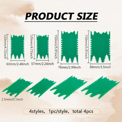 FINGERINSPIRE 4 PCS Acrylic Soap Template Soap Scraper Shaping Tool Sea Green Acrylic Soap Making Kits Tree Shape Soap Sculpture Tools Soap Shaping Tools for Soap Sculpture Soap Making and Decoration in Kuwait