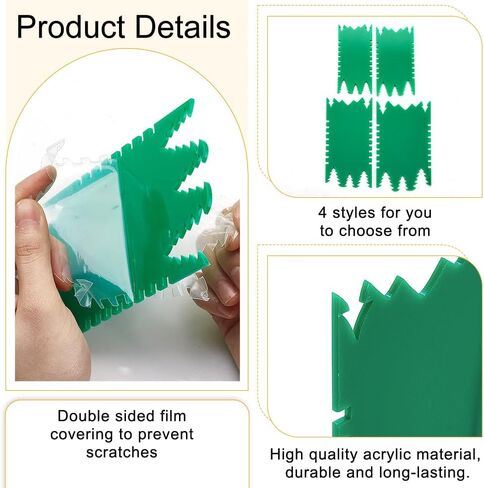 FINGERINSPIRE 4 PCS Acrylic Soap Template Soap Scraper Shaping Tool Sea Green Acrylic Soap Making Kits Tree Shape Soap Sculpture Tools Soap Shaping Tools for Soap Sculpture Soap Making and Decoration in Kuwait