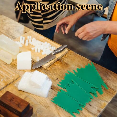 FINGERINSPIRE 4 PCS Acrylic Soap Template Soap Scraper Shaping Tool Sea Green Acrylic Soap Making Kits Tree Shape Soap Sculpture Tools Soap Shaping Tools for Soap Sculpture Soap Making and Decoration in Kuwait