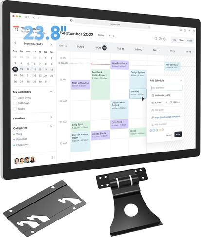 Touchscreen Digital Calendar: 27 inches Touchscreen Digital Calendar Wall Planners, Smart Whiteboard Calendar for Chore Chart & Work Schedule, Built in Speakers and Camera, Wall Mount & Desk Stand Included (Black, 27) in Saudi Arabia