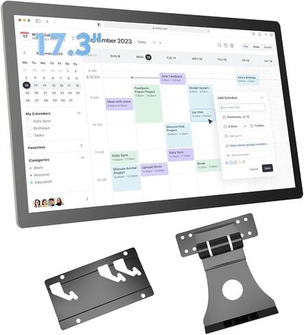 Touchscreen Digital Calendar: 27 inches Touchscreen Digital Calendar Wall Planners, Smart Whiteboard Calendar for Chore Chart & Work Schedule, Built in Speakers and Camera, Wall Mount & Desk Stand Included (Black, 27) in Saudi Arabia