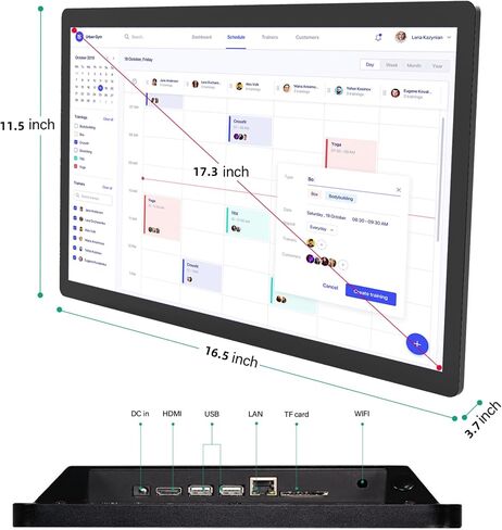 Touchscreen Digital Calendar: 27 inches Touchscreen Digital Calendar Wall Planners, Smart Whiteboard Calendar for Chore Chart & Work Schedule, Built in Speakers and Camera, Wall Mount & Desk Stand Included (Black, 27) in Saudi Arabia