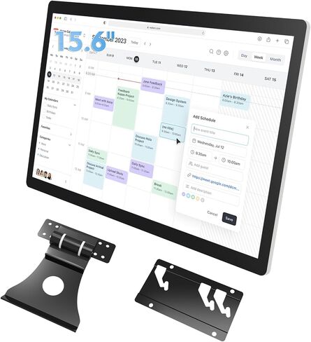 Touchscreen Digital Calendar: 27 inches Touchscreen Digital Calendar Wall Planners, Smart Whiteboard Calendar for Chore Chart & Work Schedule, Built in Speakers and Camera, Wall Mount & Desk Stand Included (Black, 27) in Saudi Arabia