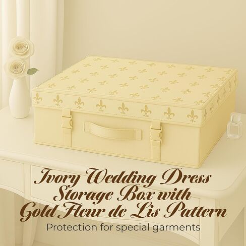 HANGERWORLD Wedding Dress Storage Box Bridal Gown Preservation Kit including 10 sheets of Archival Acid Free Tissue Paper (Small, Ivory) in Saudi Arabia