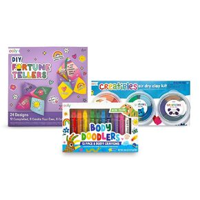 ooly Body & Face Paint Crayons for Kids ، 12 Color & Creatibles ، 12 Colors Air Dry Clay Kit for Kids Craft & Diy Paper Kit ، 24 Fortune Teller Design