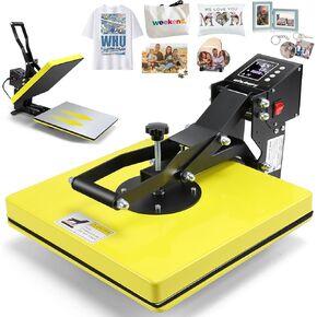 Whubefy Heat Press 15x15 ، قم بتشغيل آلة الضغط على القمصان مع أوضاع محددة مسبقًا ، وتسخين سريع الأنبوب ، طابعة تسامي البطلينوس الرقمية ذات الضغط العالي للضغط العالي للحقيبة والوسادة والمزيد