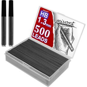 500pcs 1.3mm HB قلم رصاص ميكانيكي إعادة ملء البلاستي
