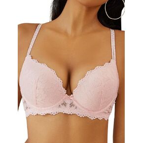 Women Lace Push Up Bras Add Two Cups Size Thick Padded Plunge Cleavage Underwire Bra