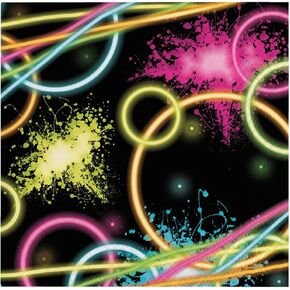 Creative Converting 16-Count Paper Lunch Napkins, Glow Party