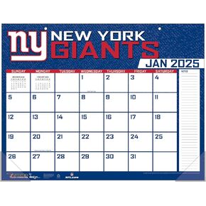 TURNER SPORTS New York Giants 2025 22x17 Desk Calendar (25998061545)