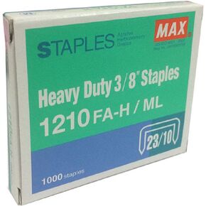 Max Heavy Duty 3/8 Inch Staples 1210FA-H- Box of 1000 Staples