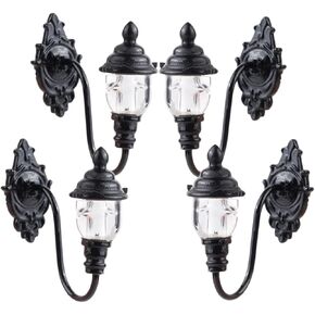 Toyvian 4pcs Dollhouse Wall Light Lantern Miniature Landscape Lamps Mini LED Desk Lamp في الهواء الطلق ABS Fairy Light