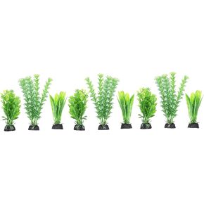 Penn-Plax Aquarium Décor and Plants - Add Color and Interest to Your Tank - 9 Pack Green