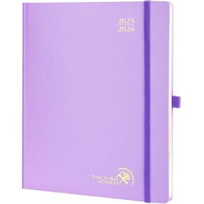 POPRUN Planner 2025-2026, (Medium 6.5'' x 8.5'' Hard Cover) Academic Calendar (July 25-June 26) Daily Weekly and Monthly Appointment Book with Hourly Time Slots, Monthly Tabs, 100 GSM - Midnight Green