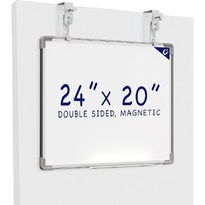 VIVO 24 x 20 inch Whiteboard with Metal Hook Mounting System for Door and Cubicle Wall Hanging, Dry Erase Board for Dorm, Home, or Office, PP-WB02