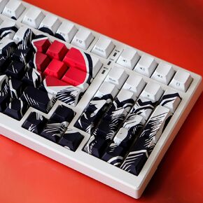 PBT Keycaps - Side Printed Keycap Set,136 Keys Double Shot Shine Through Custom Keycaps,Cherry Profile Keyboard Keycaps for Cherry MX Switches Mechanical Keyboards