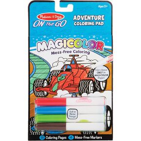 Melissa & Doug on the Go Magicolor Coloring Pad: Adventure - 18 صفحة تلوين و 4 علامات