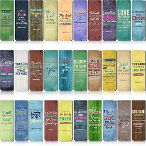 Chinco 30 PCS مرجعية مسيحية الإشارات الإشاراتية المغناطيسية آية الكتاب المقدس الإشارات المرجعية للكتاب المقدس الديني مستلزمات الكنيسة الملهمة