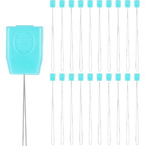 20pcs threaders إبرة طويلة لكمة ، 7.87 بوصة مؤشر ترابط الإبرة ، وخياطة الإبرة من الفولاذ المقاوم للصدأ للتطريز كروس الحرف ديي
